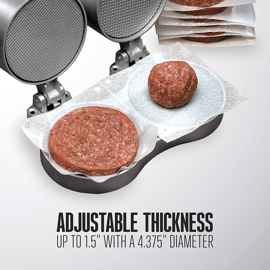 Haxikocty Family Hamburger Patty Maker Non Stick Aluminum Adjustable Thickness Outdoor DIY BBQ Burger Press Tool 